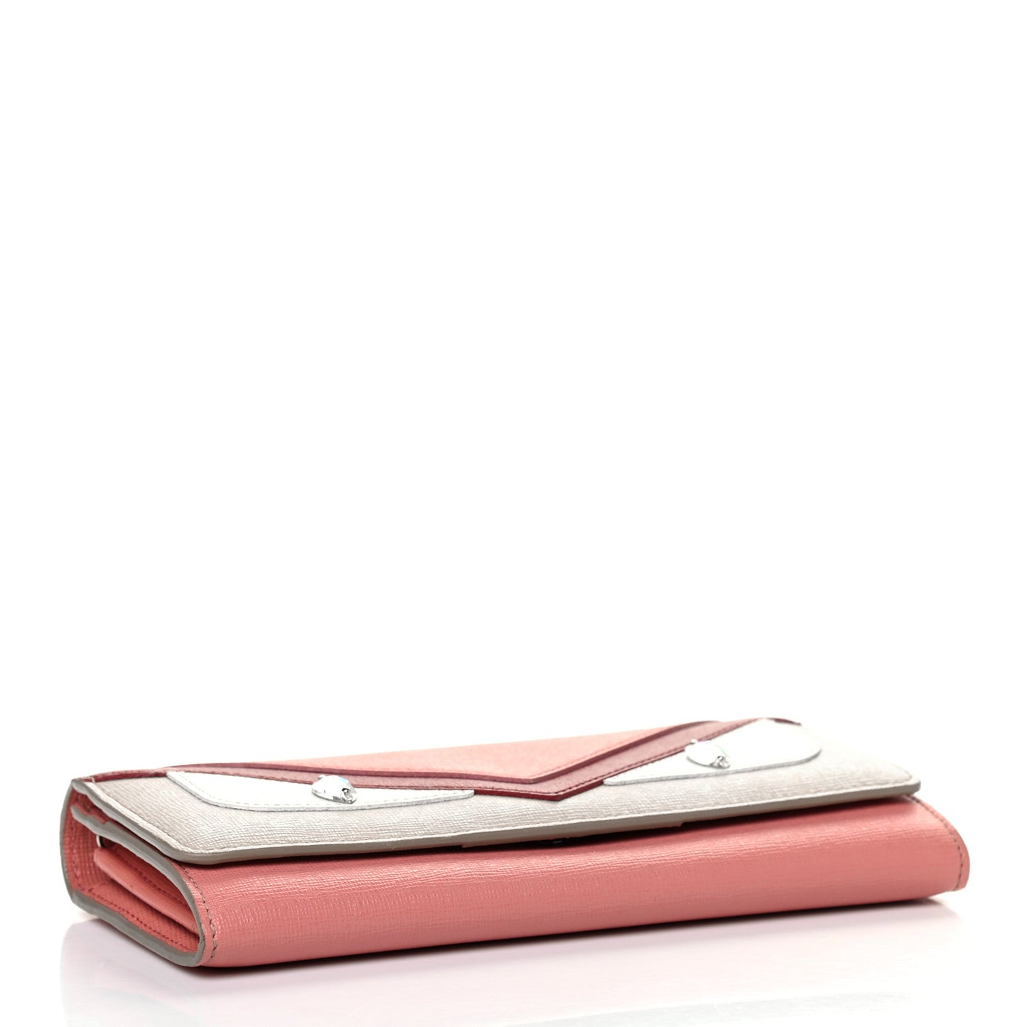 Vitello Elite Crystal Eye Monster Continental Wallet on Chain Grigio Polvere Ribes Multicolor