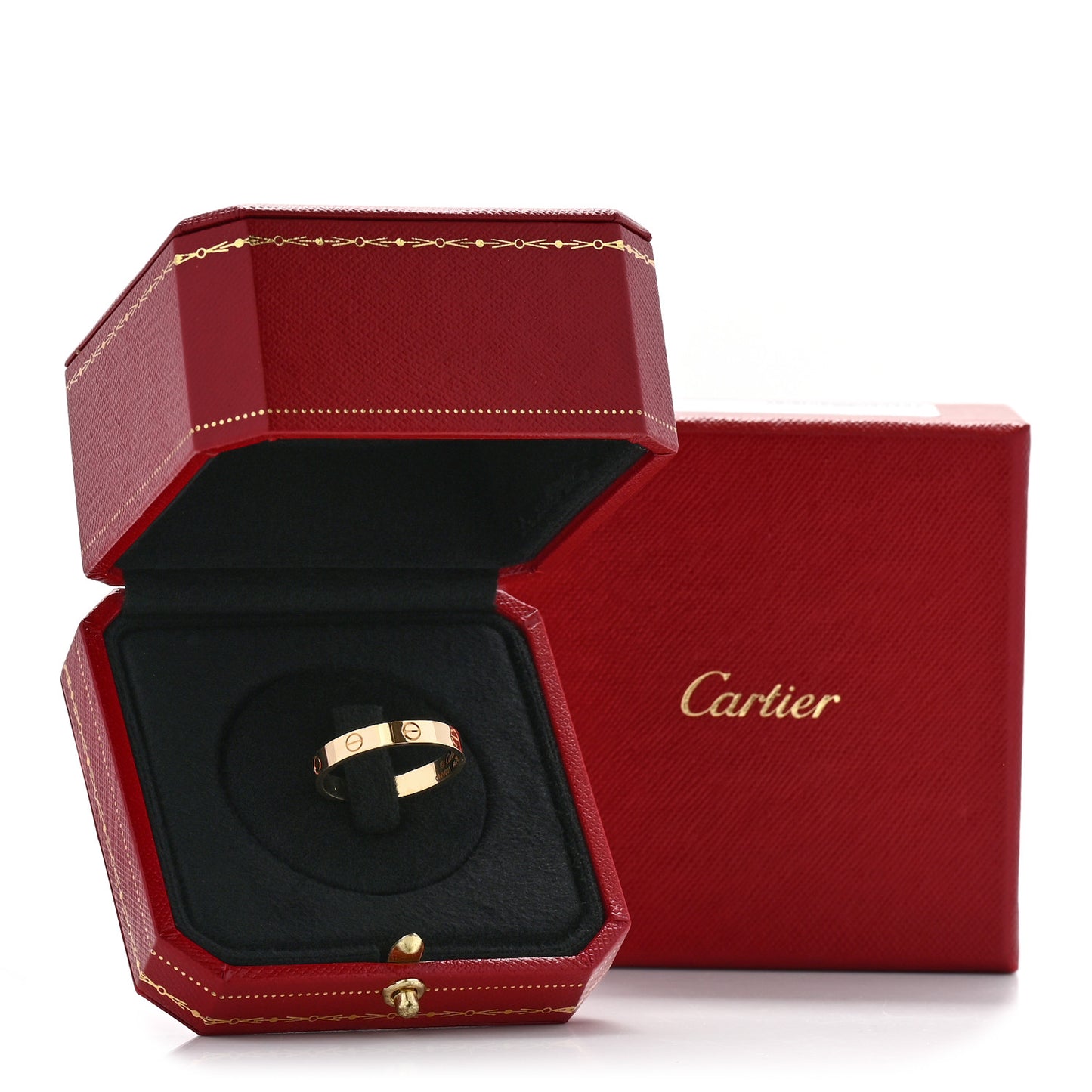 18K Yellow Gold 3.5mm LOVE Wedding Band Ring 64 10.75