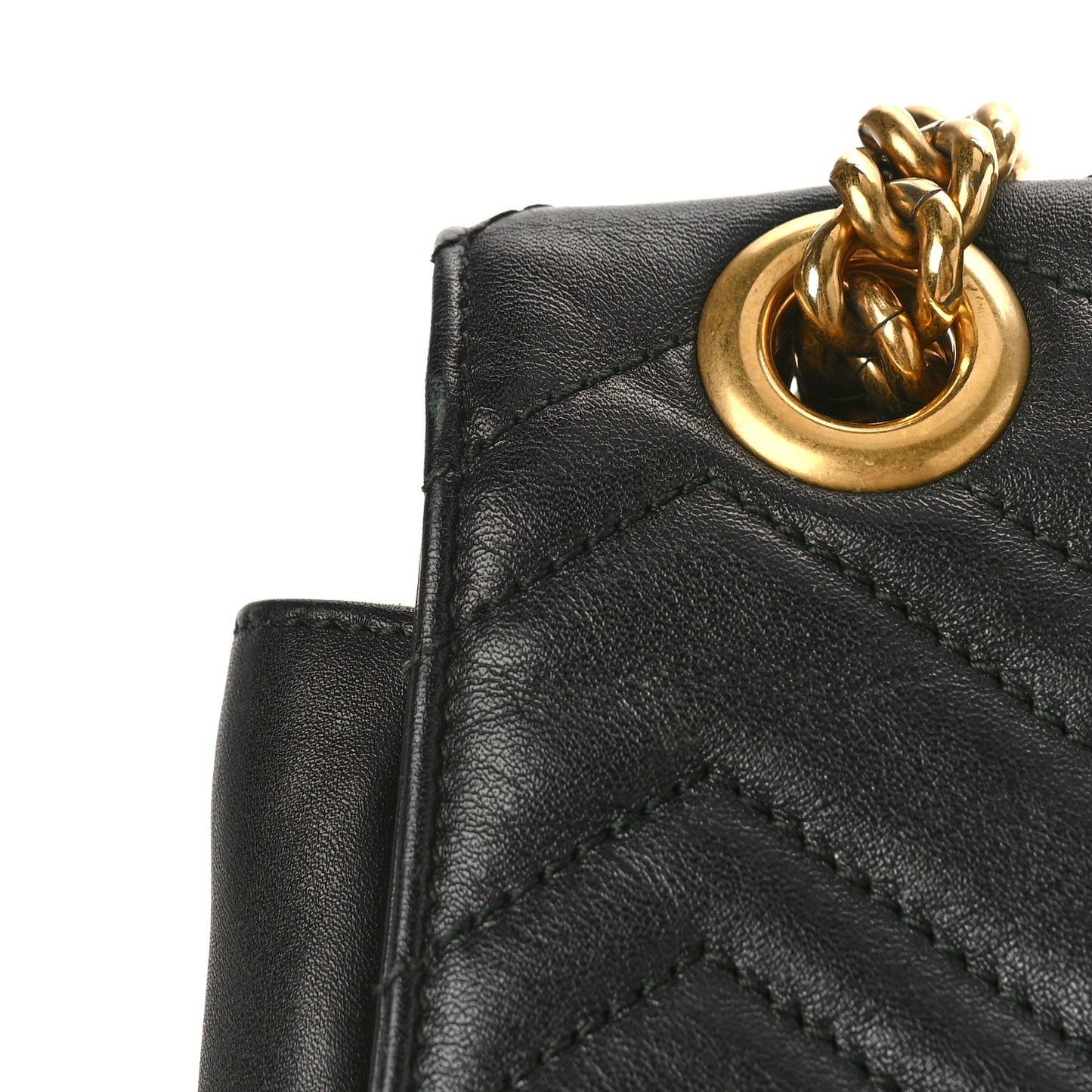 Calfskin Matelasse Medium GG Marmont Shoulder Bag Black