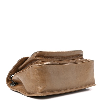 Saint Laurent Crinkled Calfskin Matelasse Monogram Medium Niki Chain Satchel Caramel 4 of 13