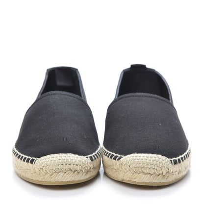 Saint Laurent Canvas Nappa Elba Light Logo Embroidered Espadrilles 38.5 Black 2 of 8
