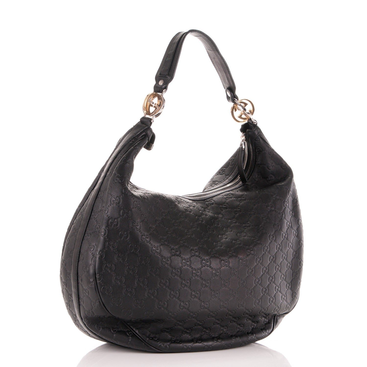 Gucci Guccissima Large GG Twins Hobo Black 3 of 7