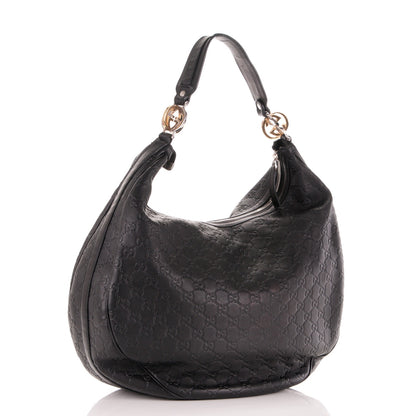 Gucci Guccissima Large GG Twins Hobo Black 3 of 7