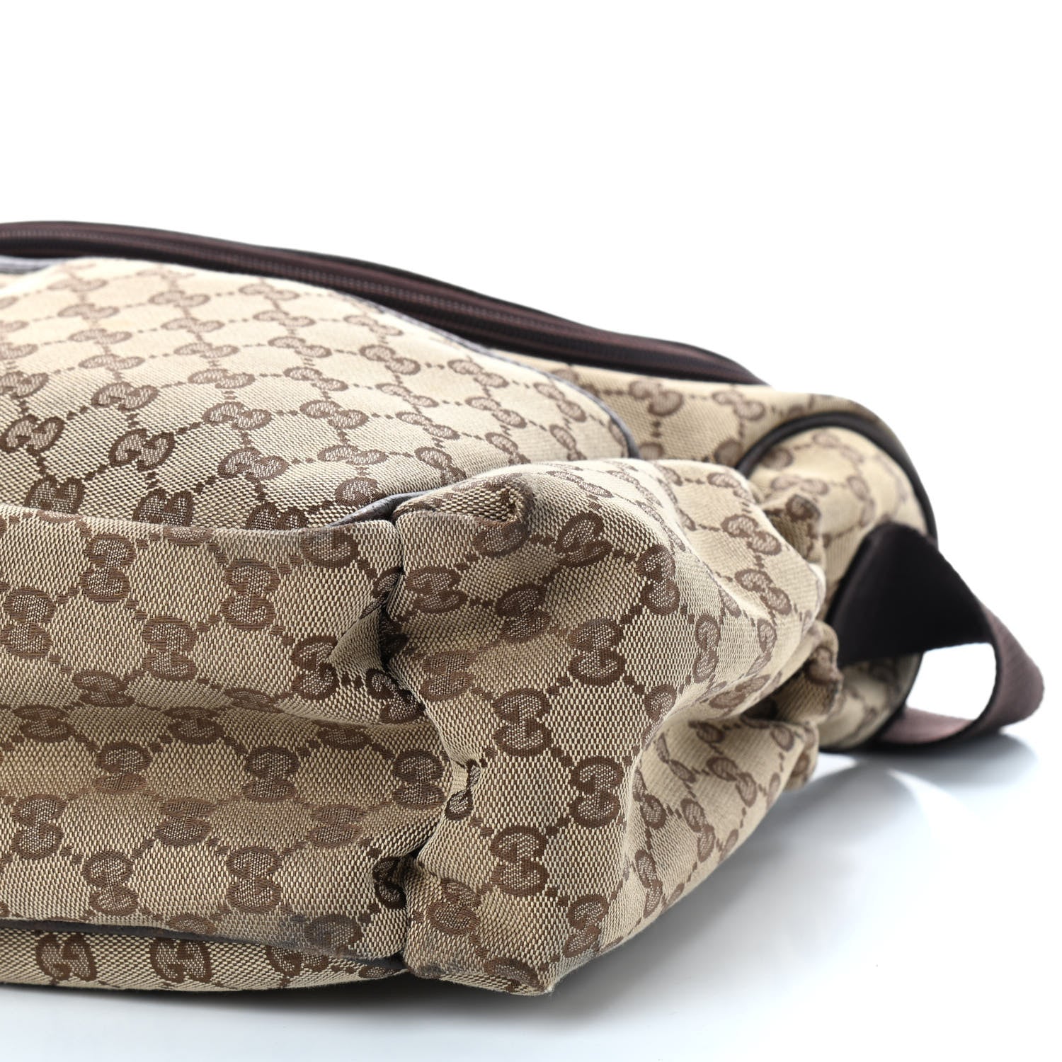 Gucci Monogram Natural Pigskin Large Diaper Bag Beige Ebony Cocoa Dark Chocolate 9 of 9
