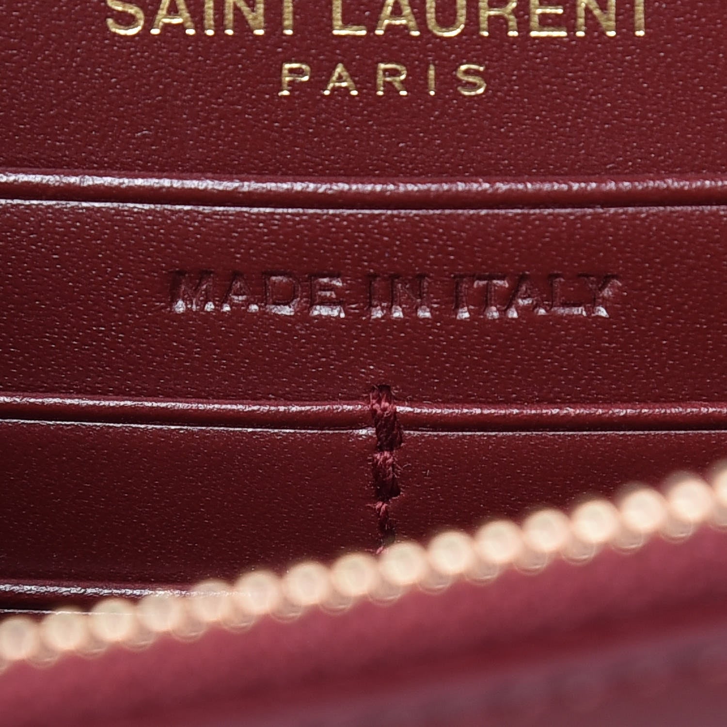 Saint Laurent Smooth Calfskin Classic Monogram Kate Tassel Chain Wallet Oxblood 9 of 11