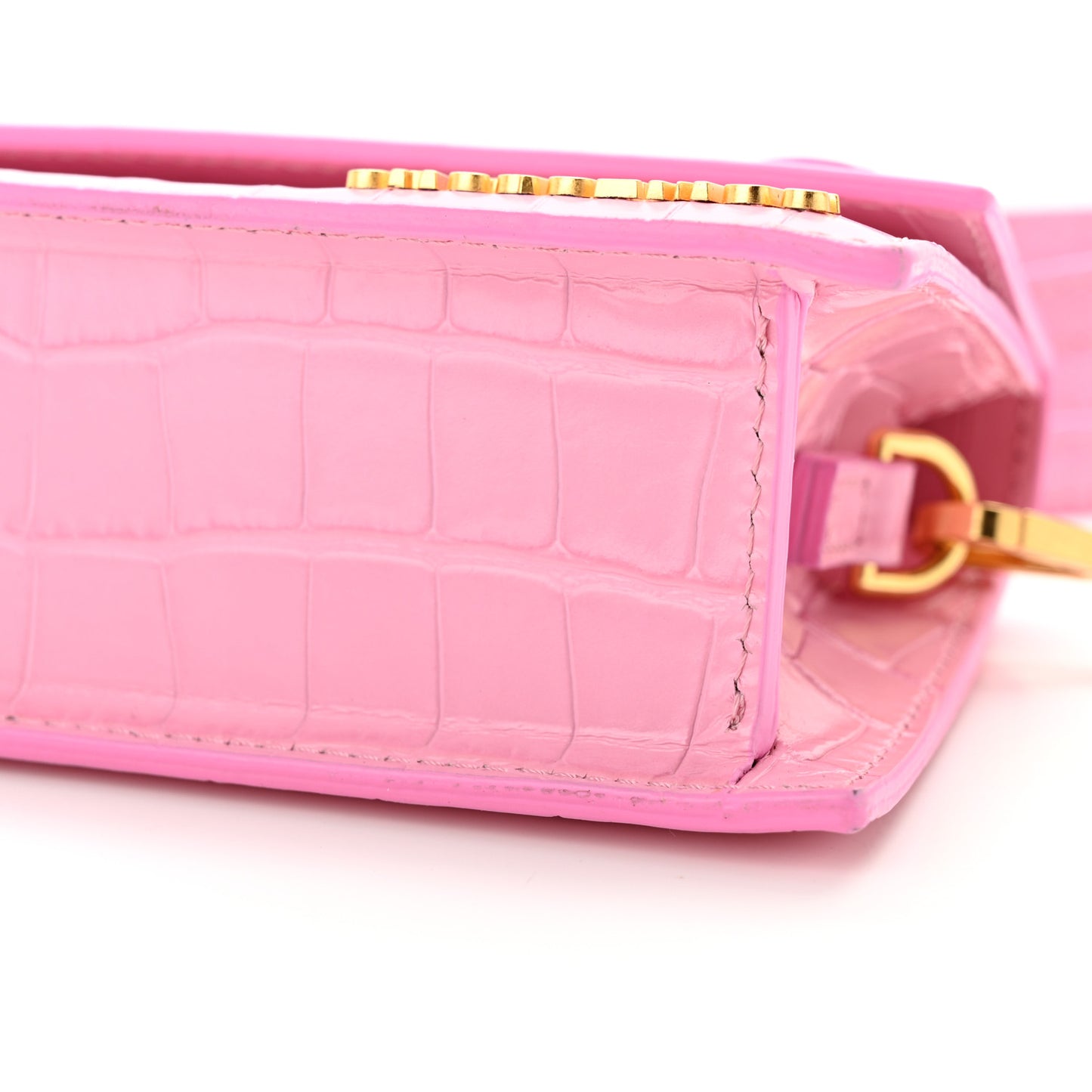 Calfskin Crocodile Embossed Le Chiquito Long Pink