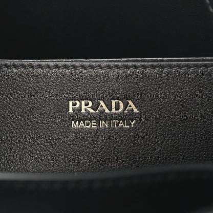 Prada Soft Grain Calfskin Large Buckle Bag With Belt Black 6 of 10