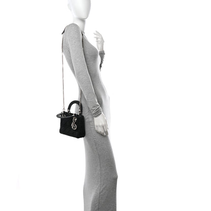 Christian Dior Metallic Calfskin Cannage Mini Lady Dior Black 2 of 11