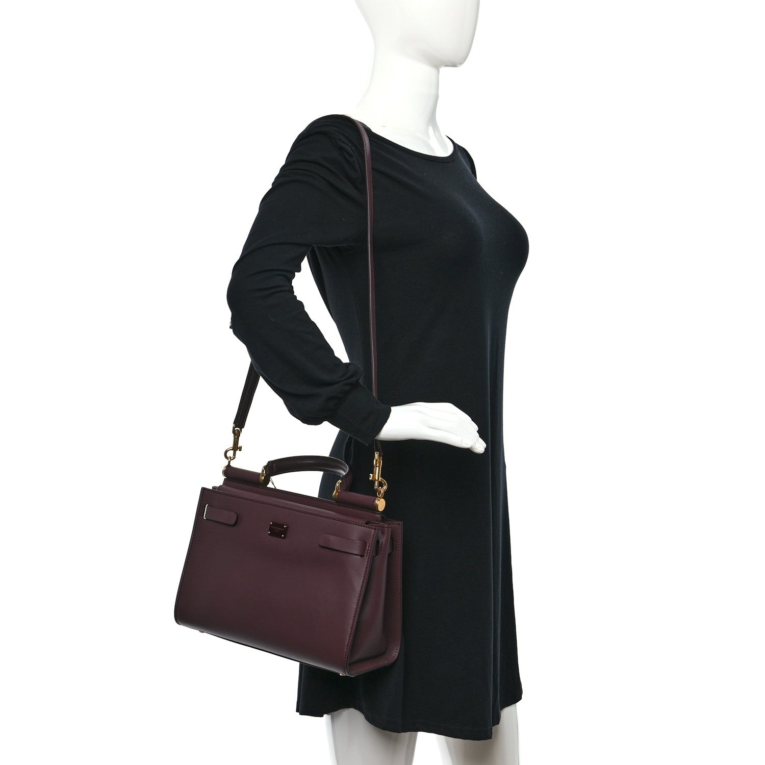 Dolce & Gabbana Vitello Morbido Large Sicily 62 Bag Burgundy 2 of 13
