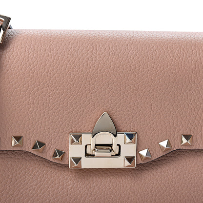 Valentino Garavani Pebbled Calfskin Medium Rockstud Flip Lock Crossbody Bag Skin Sorbet 6 of 8
