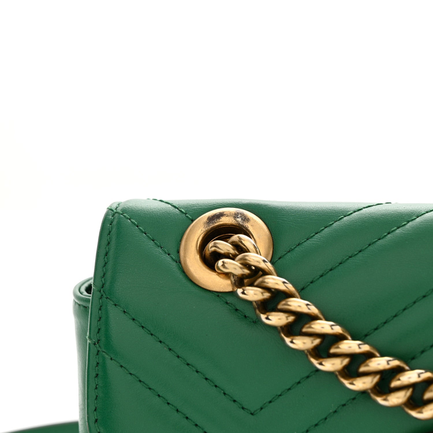 Gucci Calfskin Matelasse Mini GG Marmont Shoulder Bag Emerald Green 13 of 13