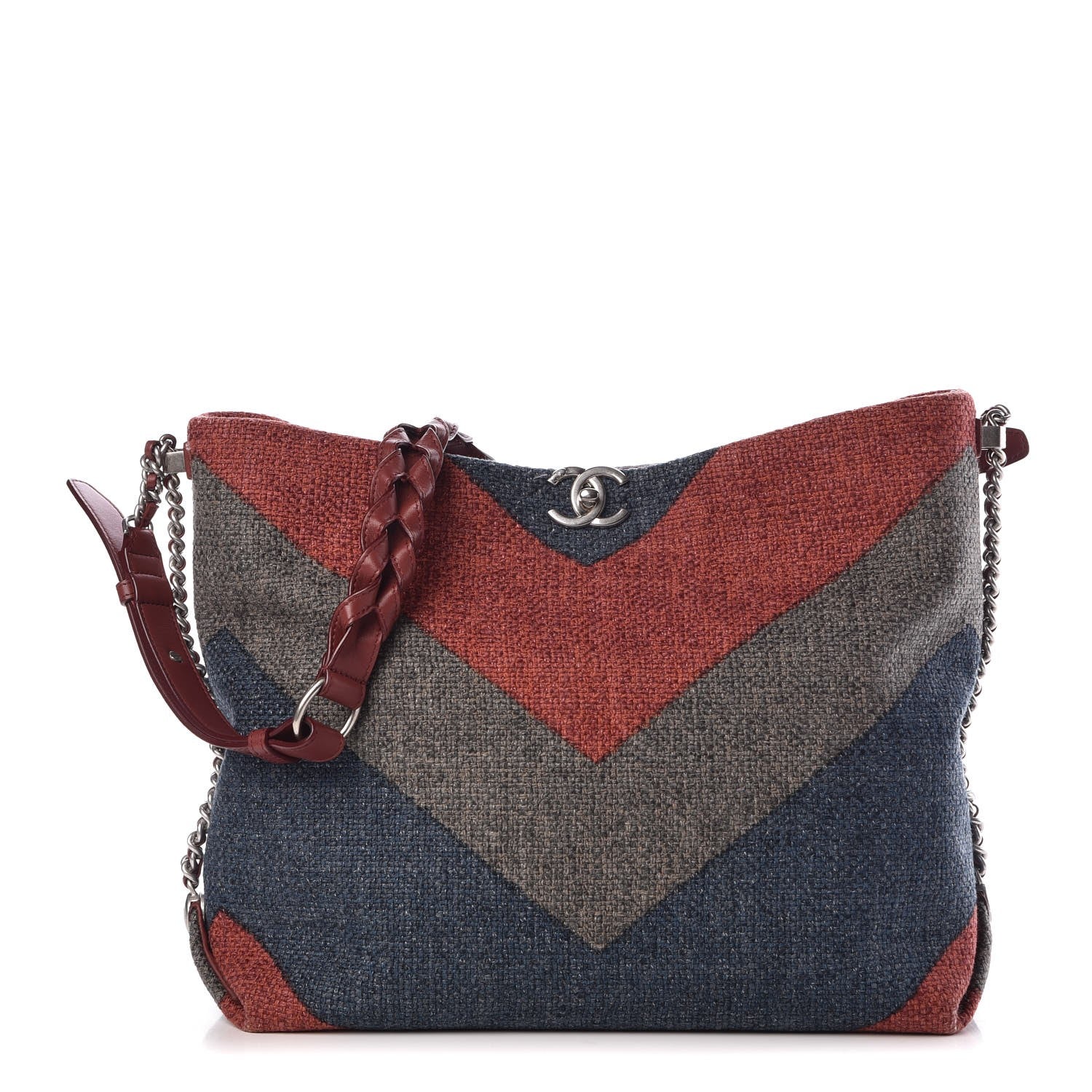 Chanel Canvas Chevron Braided With Style Hobo Multicolor 1 of 11