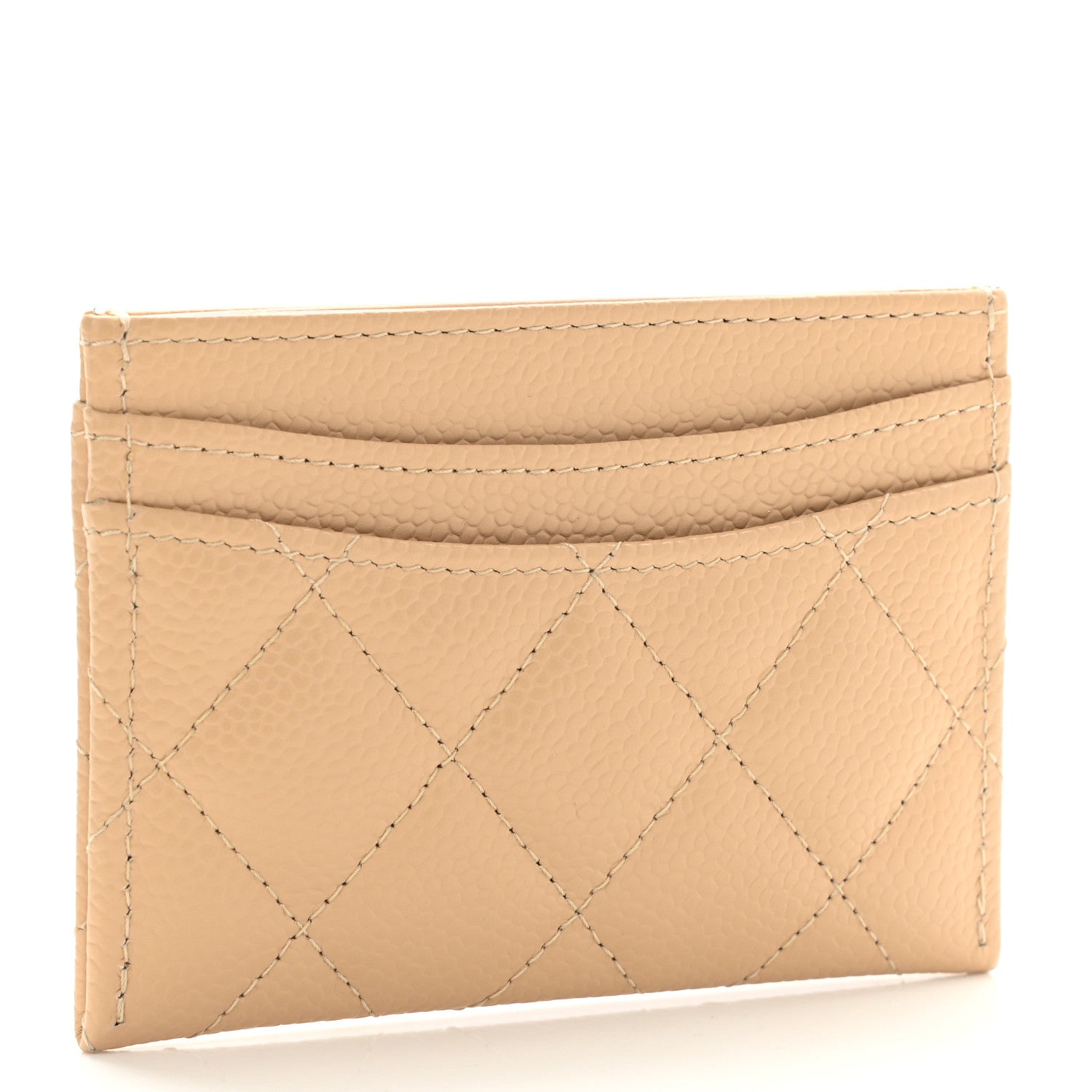 Chanel Caviar Quilted Card Holder Beige 3 of 9
