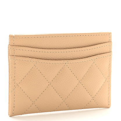 Chanel Caviar Quilted Card Holder Beige 3 of 9