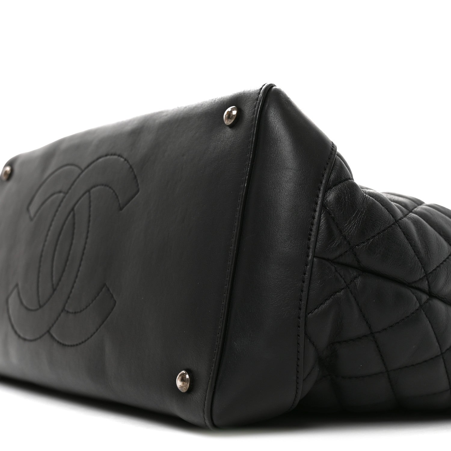 Chanel Calfskin Quilted Large Easy Shopping Tote Black 10 of 10
