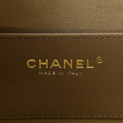 Chanel Goatskin Quilted Small Chanel 25 Handbag Dark Khaki 6 of 11