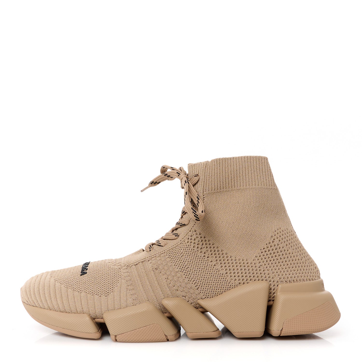 Balenciaga Technical 3D Recycled Knit Womens Speed 2.0 Lace Up Sneakers 40 Monocolor Beige 1 of 9