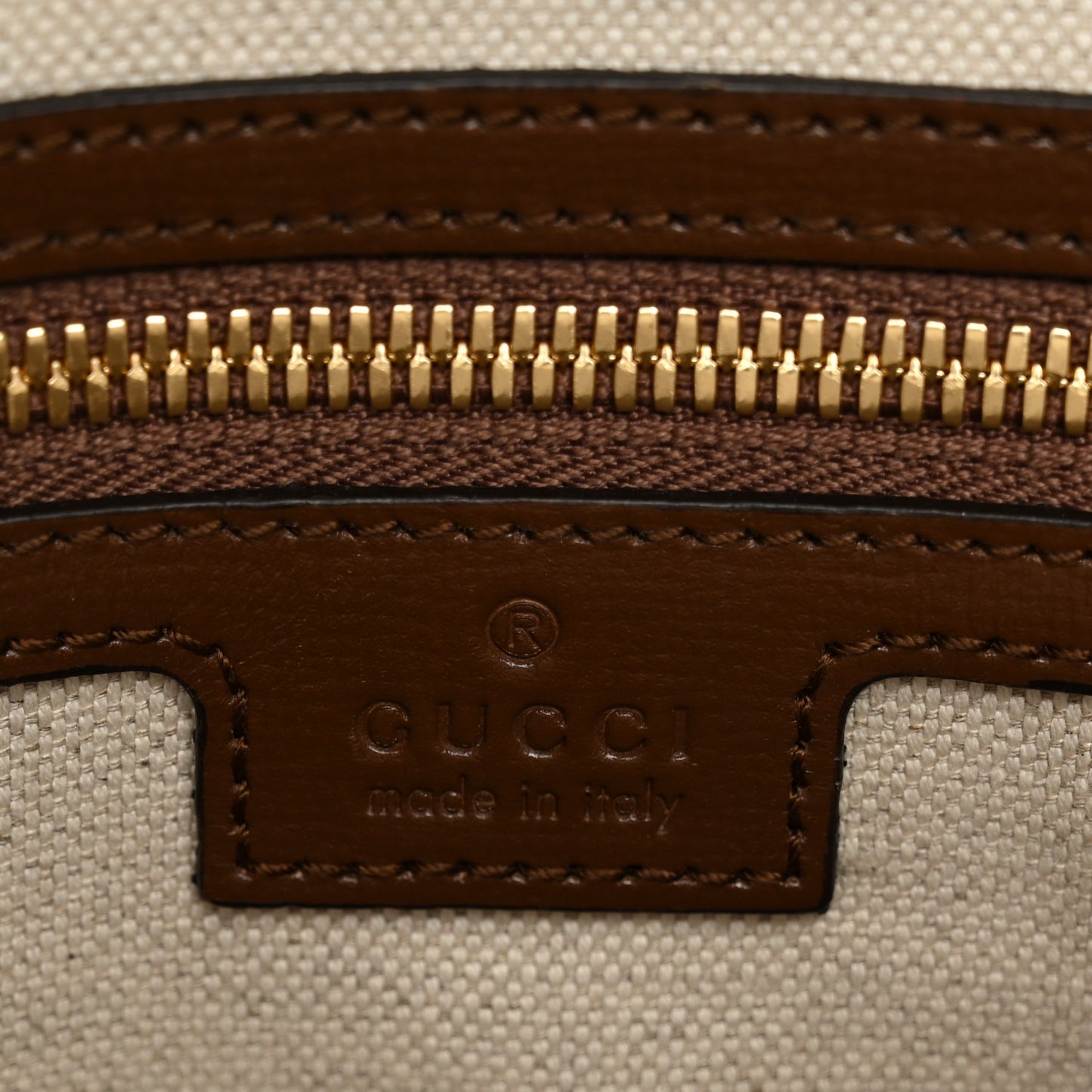 GG Supreme Monogram Azalea Calfskin Retro Interlocking G Messenger Shoulder Bag Beige Ebony Brown Sugar