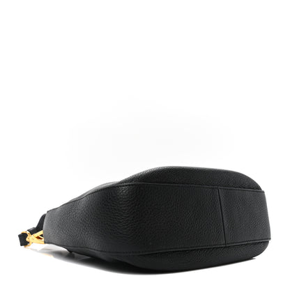Prada Vitello Phenix Zippered Messenger Hobo Black 4 of 9