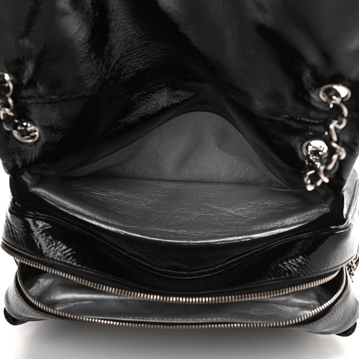 Patent Large Luxe Ligne Flap Black