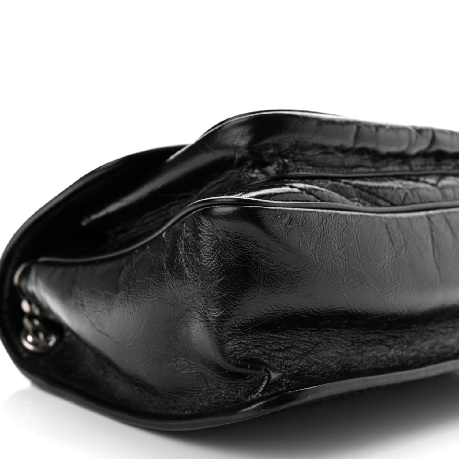 Saint Laurent Crinkled Calfskin Matelasse Monogram Medium Niki Chain Satchel Black 9 of 10