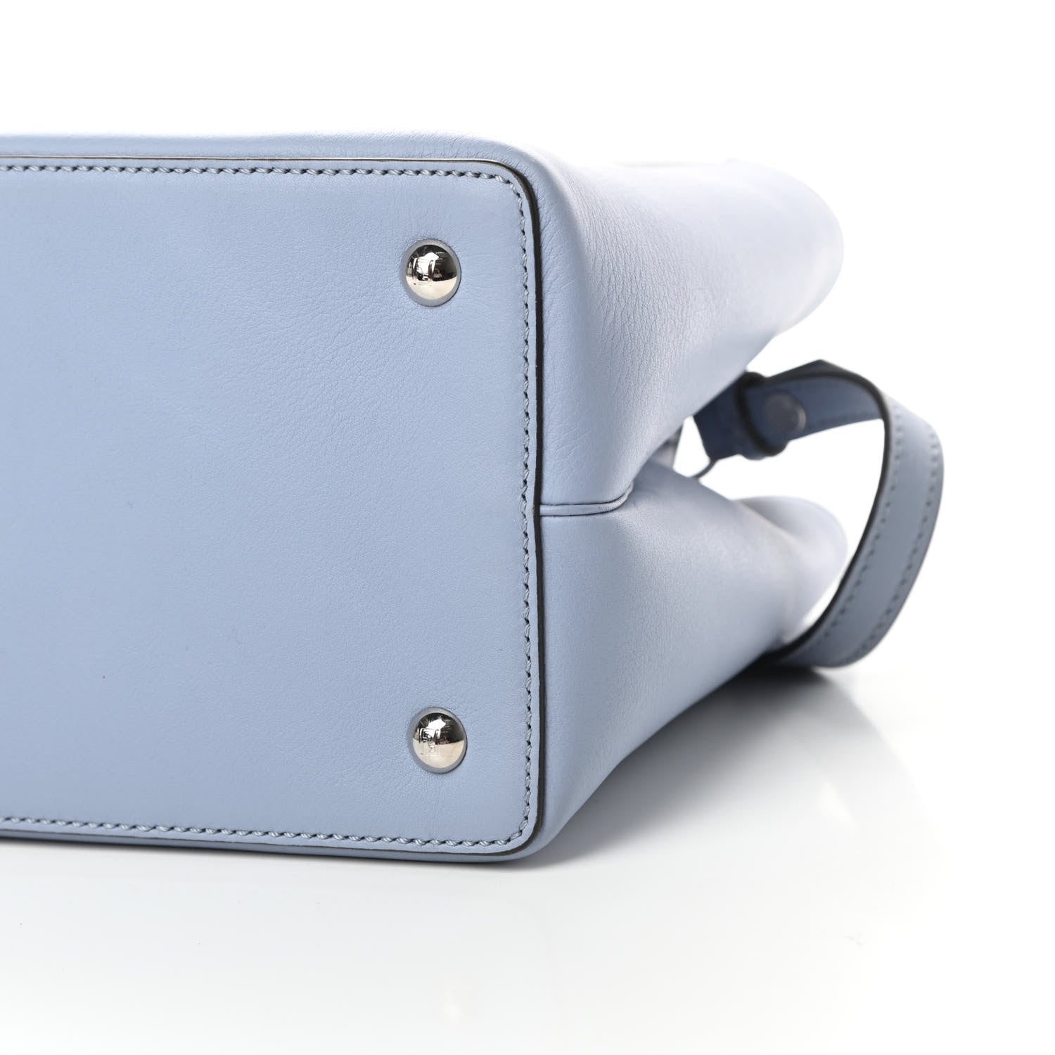 Fendi Vitello Dolce Century Petite 2Jours Tote Azzurro Sky Cuoio 10 of 10