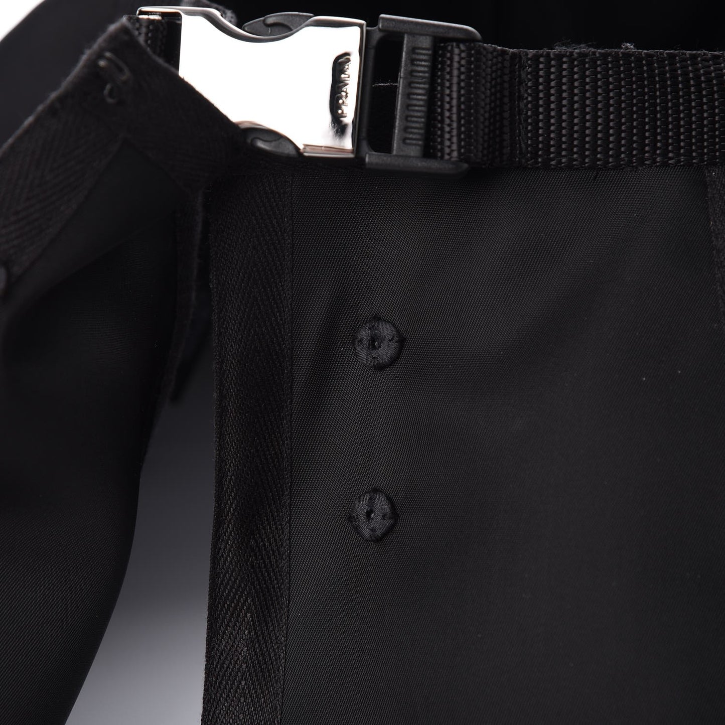 Tessuto Nylon Peplum Belt Nero Black