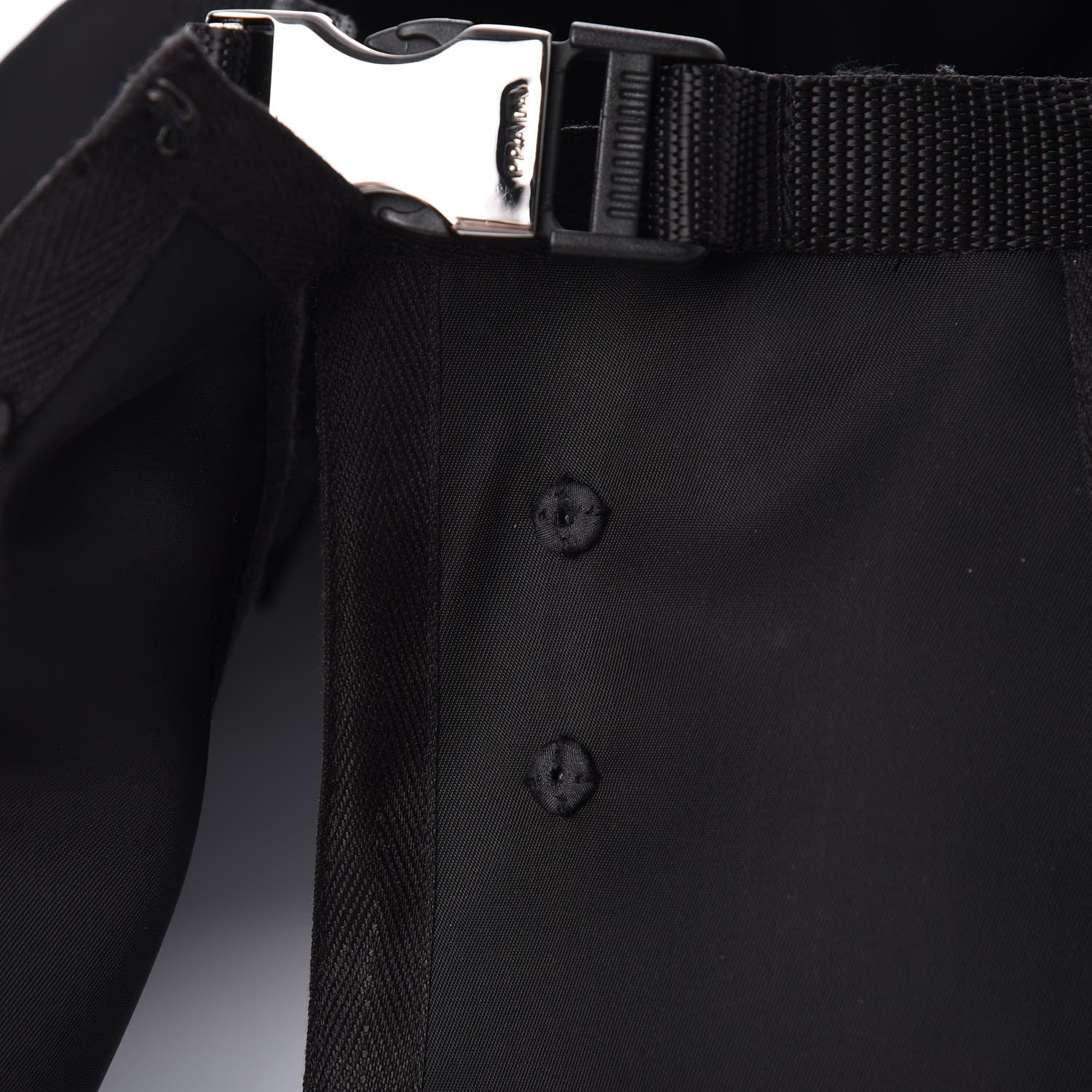 Prada Tessuto Nylon Peplum Belt Nero Black 5 of 13