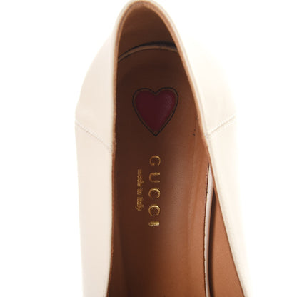 Gucci Calfskin Web Pearl Embellished Peyton Loafer Pumps 40 Ivory 10 of 12