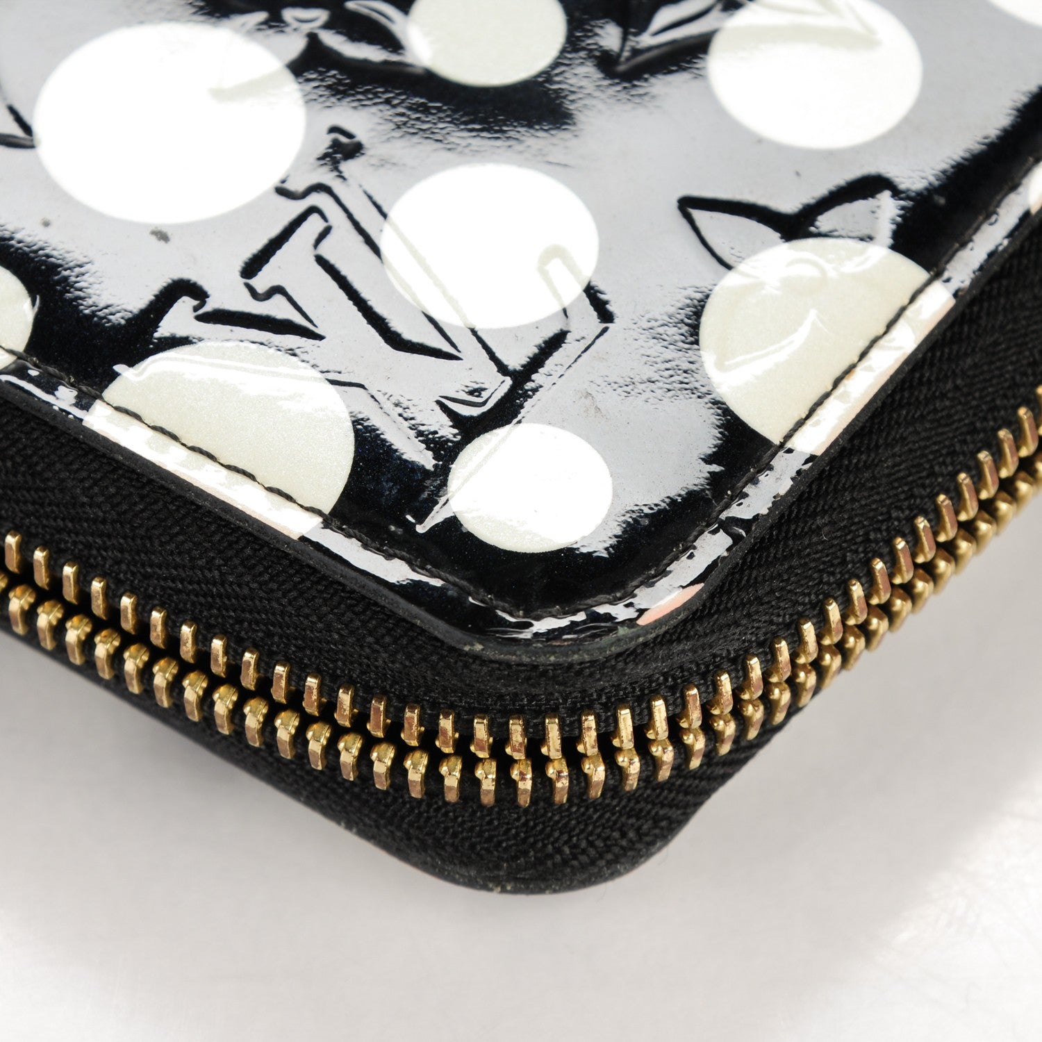 Louis Vuitton Vernis Kusama Infinity Dots Zippy Wallet Black 10 of 11