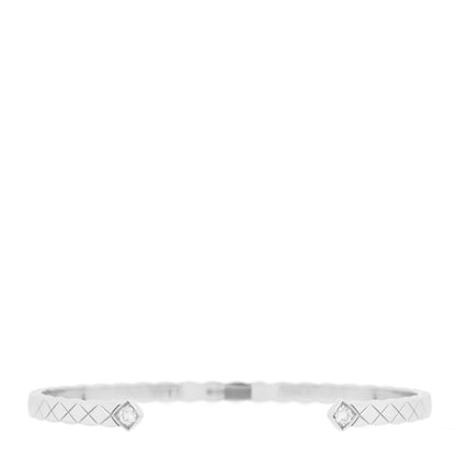 Chanel 18K White Gold Diamond Coco Crush Cuff Bracelet M 1 of 4
