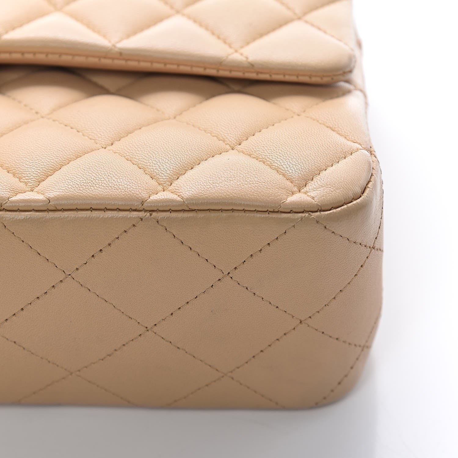 Chanel Lambskin Quilted Medium Double Flap Beige 11 of 12