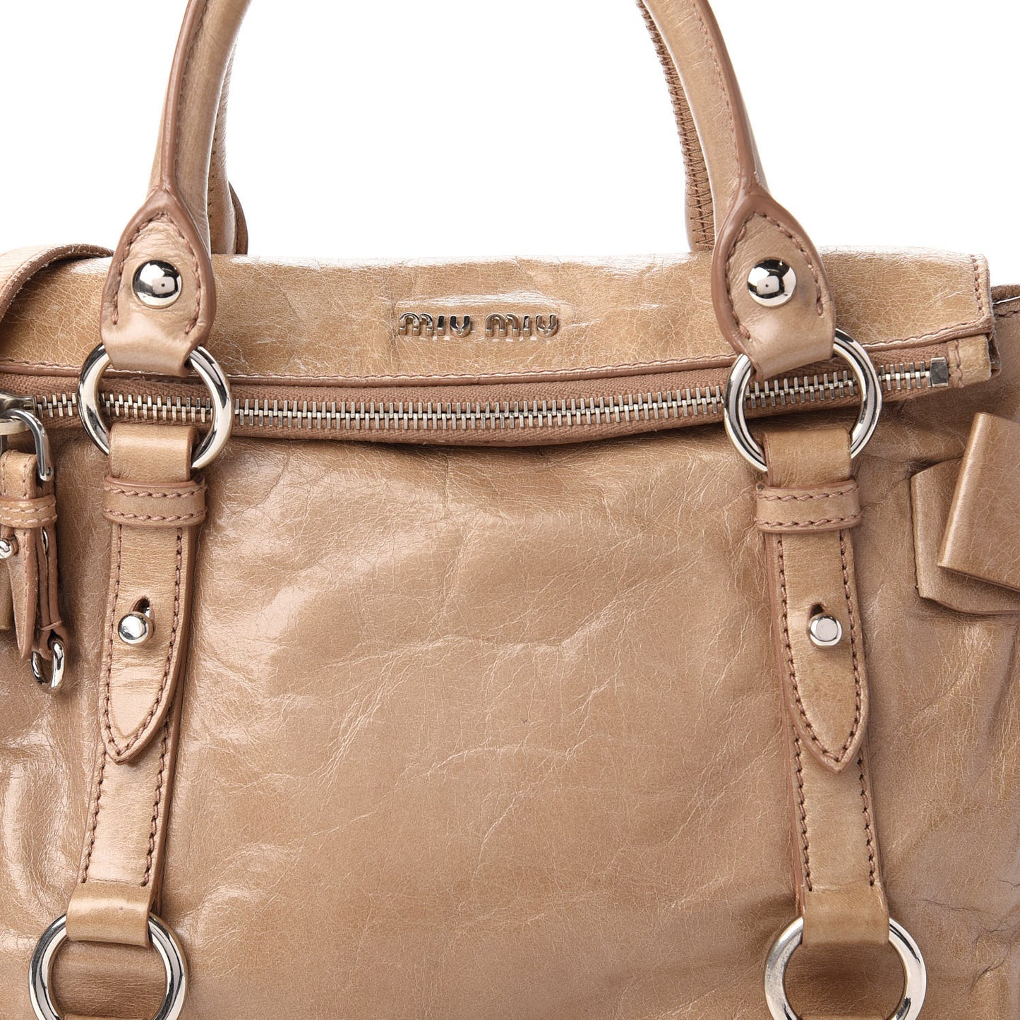 Vitello Lux Mini Bow Bag Cammeo