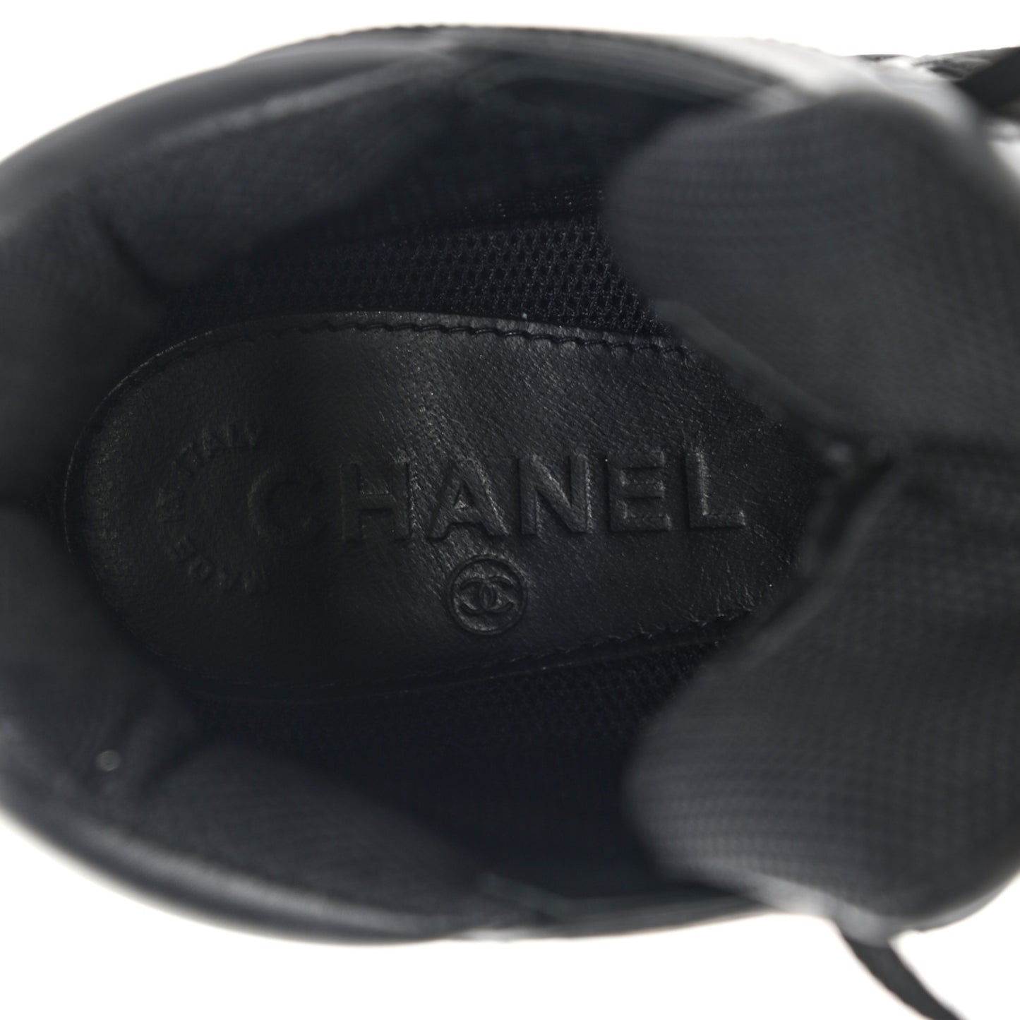 Suede Calfskin High Top CC Sneakers 37 Black