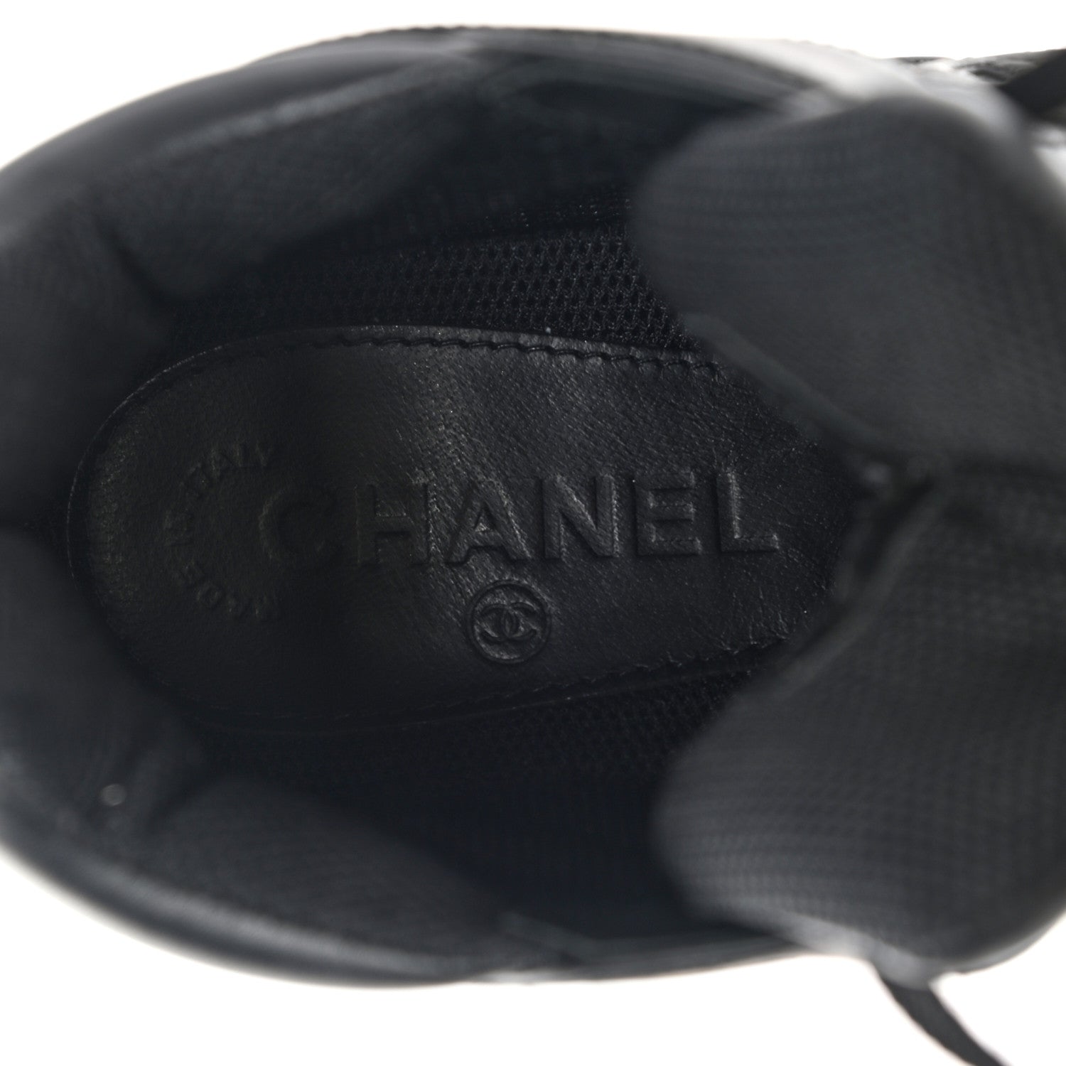 Chanel Suede Calfskin High Top CC Sneakers 37 Black 6 of 10