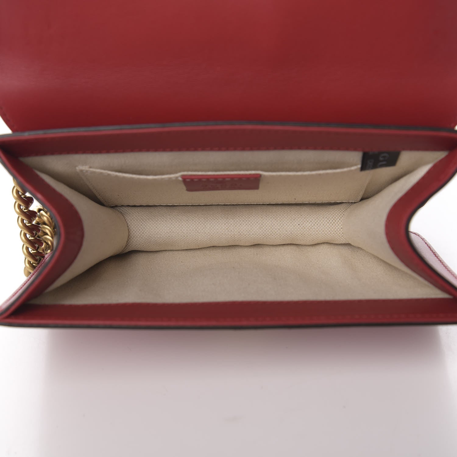 Gucci Calfskin Peony Small Chain Shoulder Bag Hibiscus Red 4 of 11