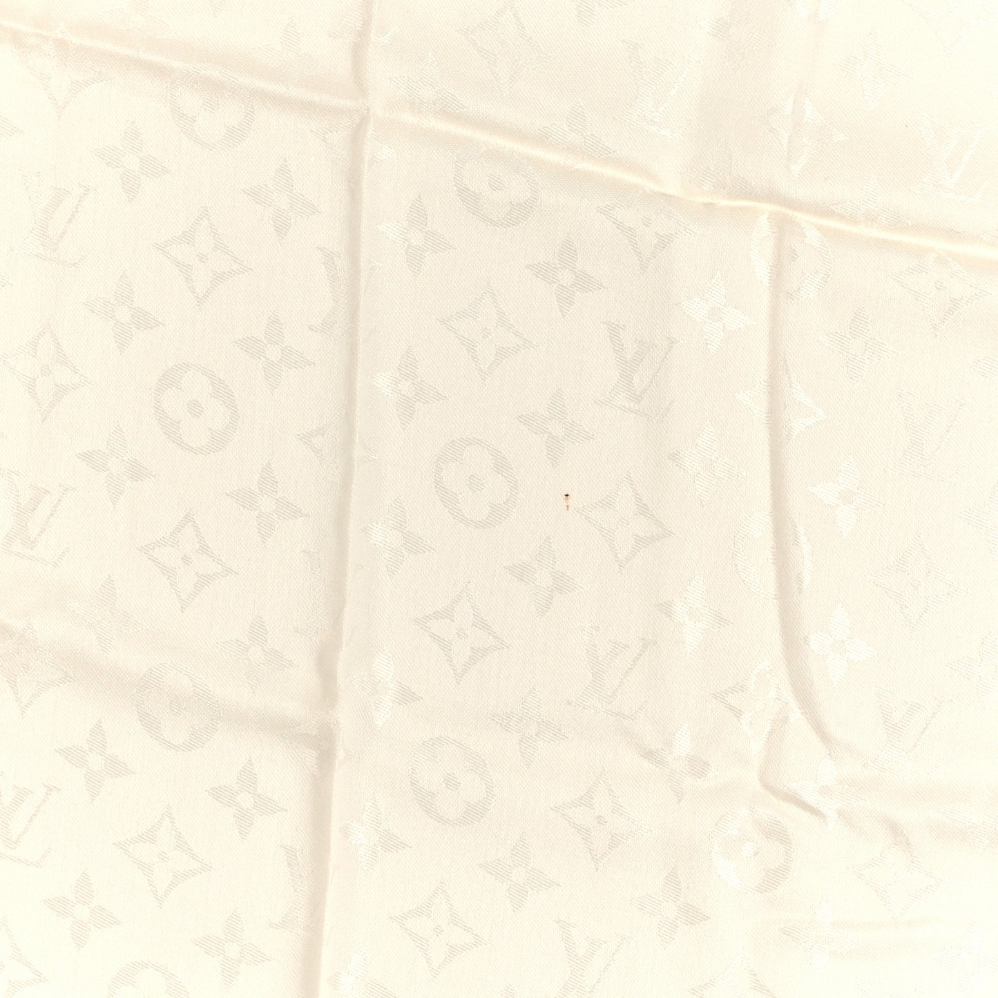 Silk Lurex Wool Monogram Shine Shawl White