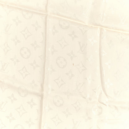 Louis Vuitton Silk Lurex Wool Monogram Shine Shawl White 5 of 5