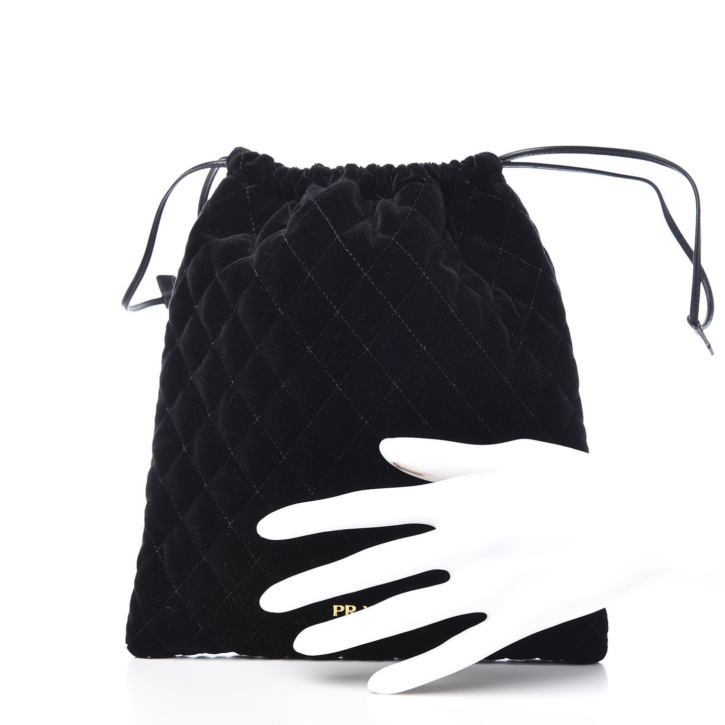 Velluto Impuntu Draw String Pouch Black