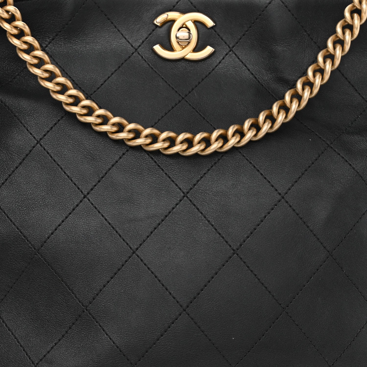 Chanel Calfskin Stitched Large Button Up Hobo Black 9 of 11