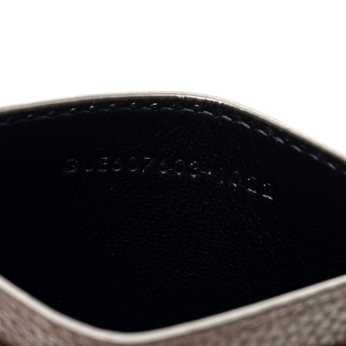 Grained Calfskin Tiny Cassandre Credit Card Case Dark Khaki