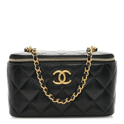 Chanel Lambskin Quilted Small CC Dynasty Vanity Case With Chain Black 1 of 10