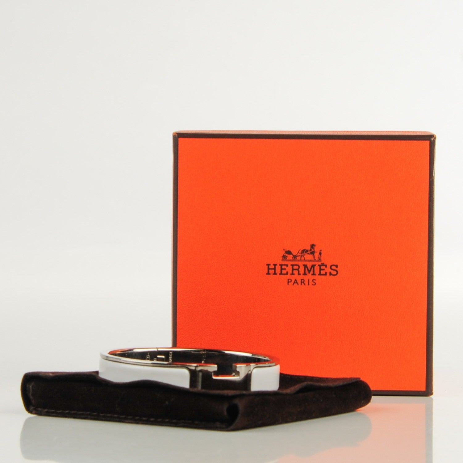 Hermes Enamel Narrow Clic Clac H Bracelet PM White 6 of 6