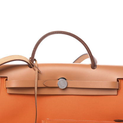 Hermes Vache Hunter Toile Herbag Zip 31 PM Orange 11 of 15