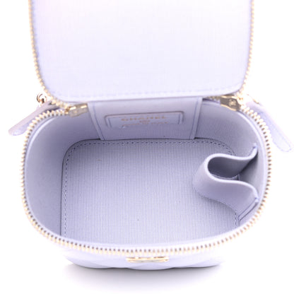 Chanel Lambskin Quilted Top Handle Mini Vanity Case With Chain Light Purple 5 of 9