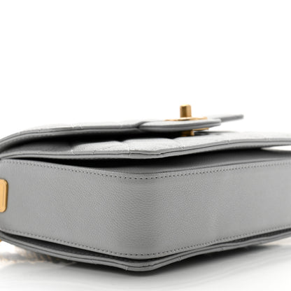 Chanel Shiny Caviar Quilted Mini Top Handle Flap Bag Grey 10 of 11