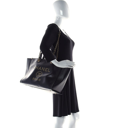 Chanel Caviar Medium Studded Deauville Tote Black 3 of 15