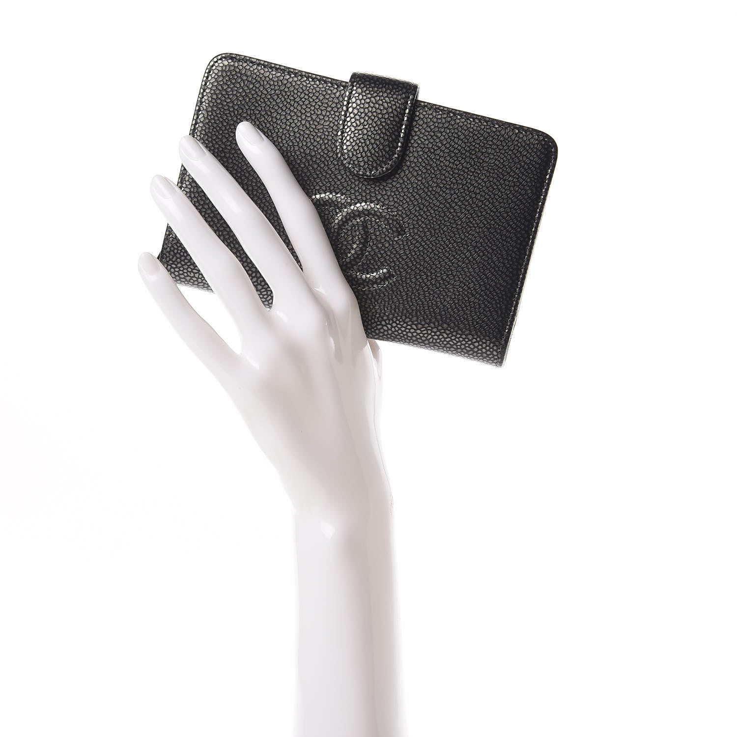 Chanel Caviar Timeless CC Zipped Pocket Wallet Dark Silver 2 of 13