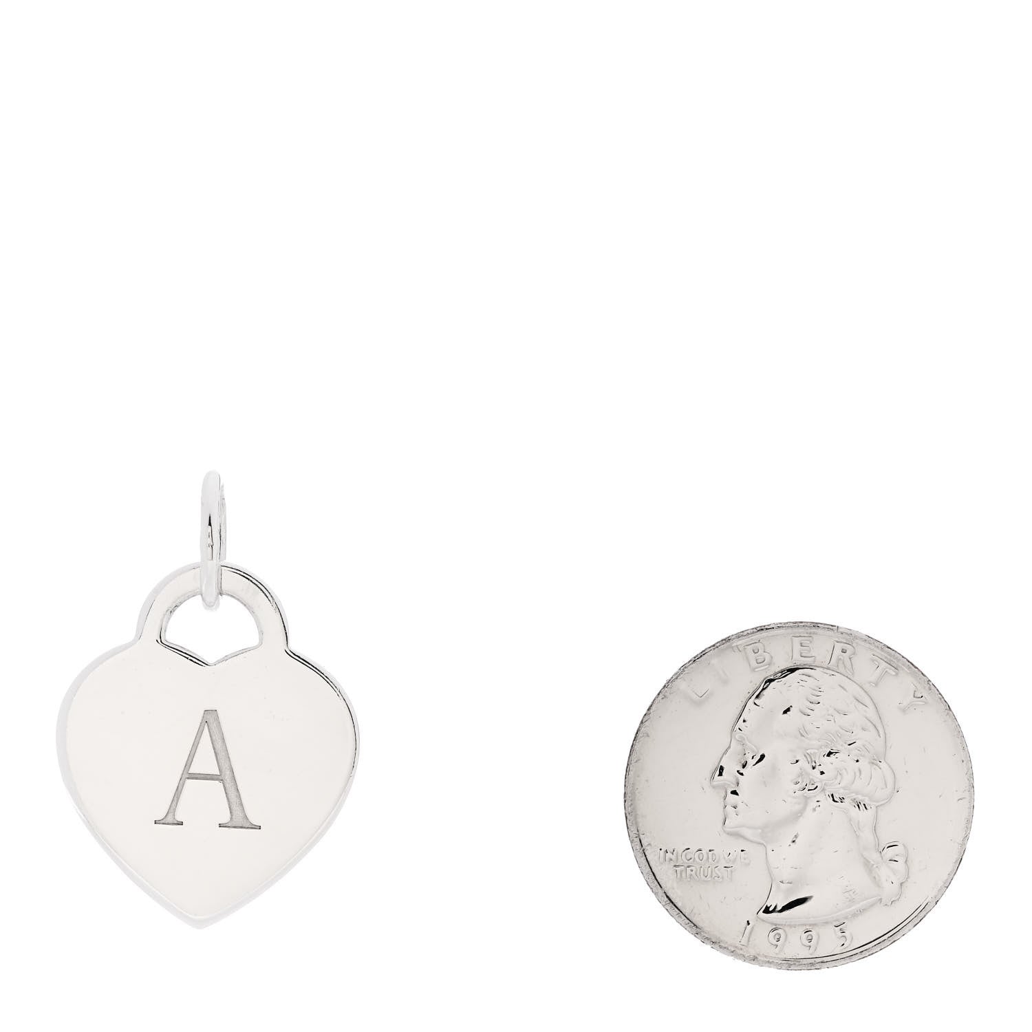 Tiffany Sterling Silver Letter A Heart Charm 2 of 5
