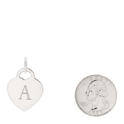 Tiffany Sterling Silver Letter A Heart Charm 2 of 5